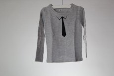 T-shirt, grijs, stropdas