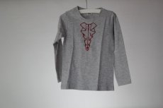 T-shirt, wit, roesje rood